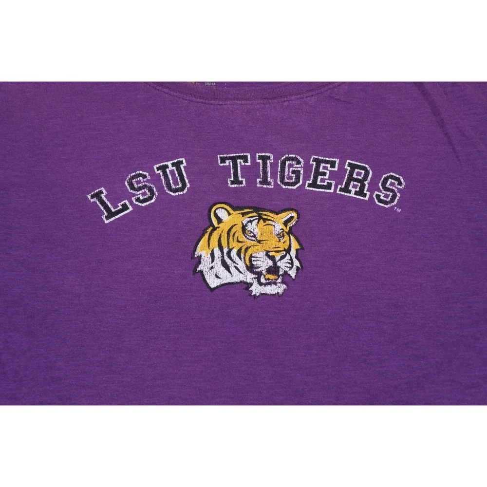 LSU Tigers Shirt Mens 2XL XXL Purple SEC Football Short Sleeve Izod Collegiate